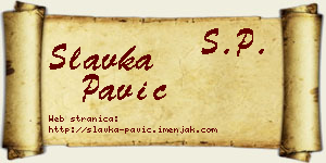 Slavka Pavić vizit kartica